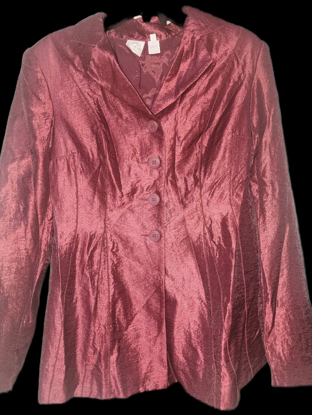 Women's Shimmer Blazer Jacket in Burgundy